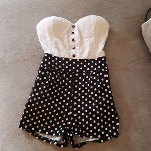 Black & White Polka Dot Romper